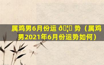 属鸡男6月份运 🦆 势（属鸡男2021年6月份运势如何）